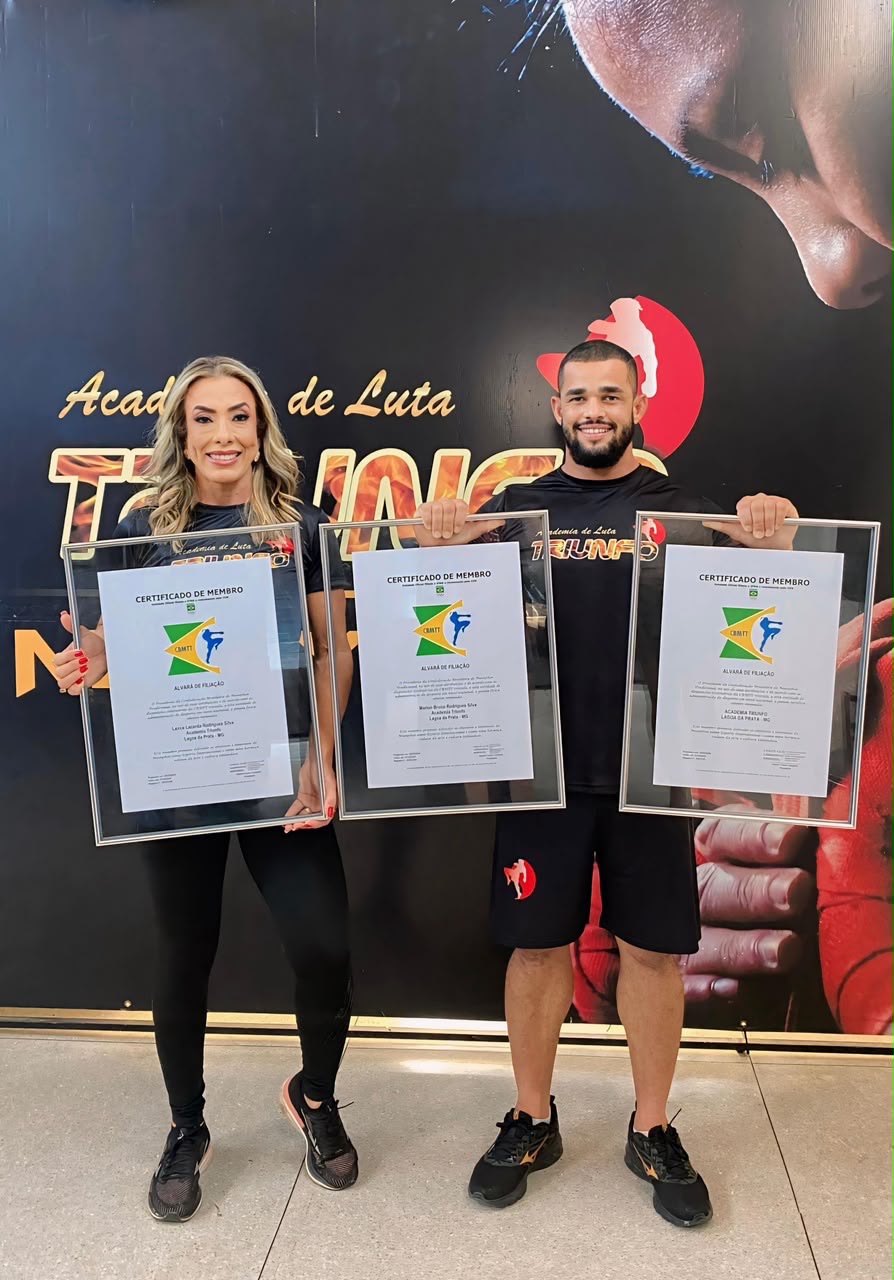 Certificados oficiais de filiação CBMTT da Academia Triunfo